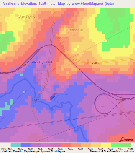 Vaalkrans,South Africa Elevation Map