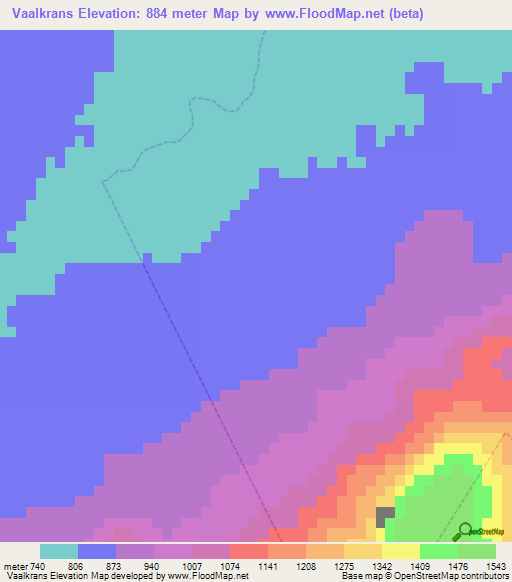 Vaalkrans,South Africa Elevation Map