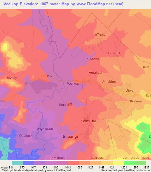 Vaalkop,South Africa Elevation Map