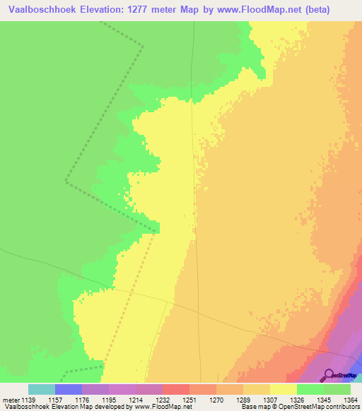 Vaalboschhoek,South Africa Elevation Map