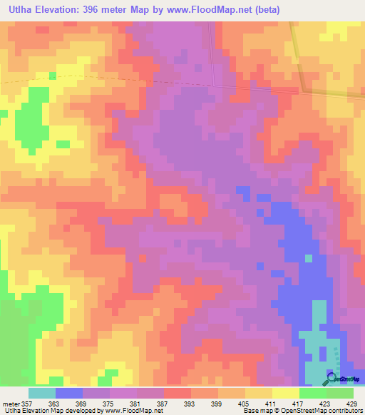 Utlha,South Africa Elevation Map