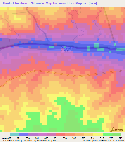 Usutu,South Africa Elevation Map