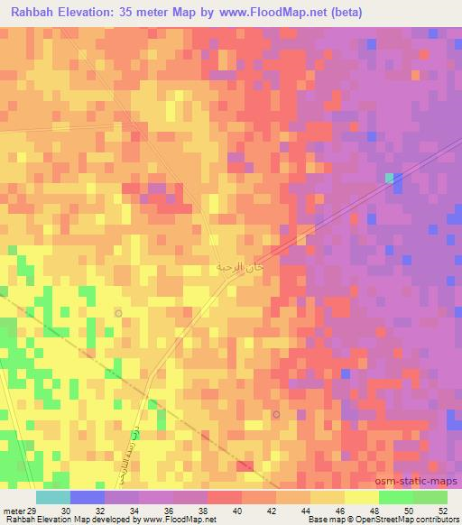 Rahbah,Iraq Elevation Map