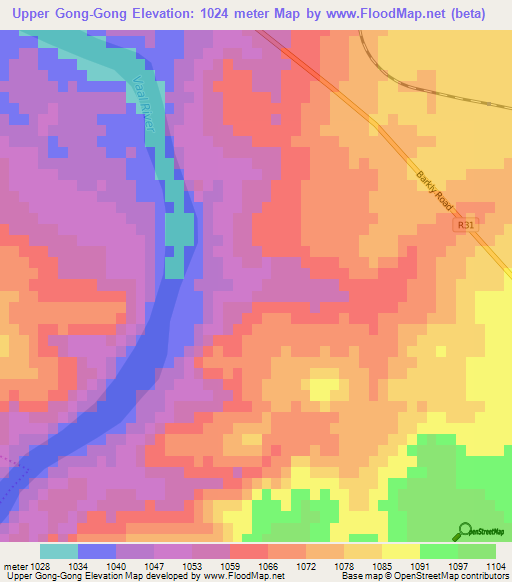 Upper Gong-Gong,South Africa Elevation Map