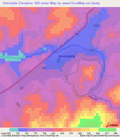 Uniondale,South Africa Elevation Map