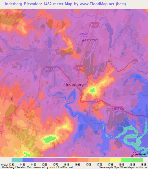 Underberg,South Africa Elevation Map