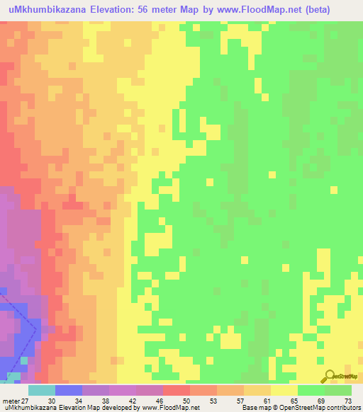 uMkhumbikazana,South Africa Elevation Map