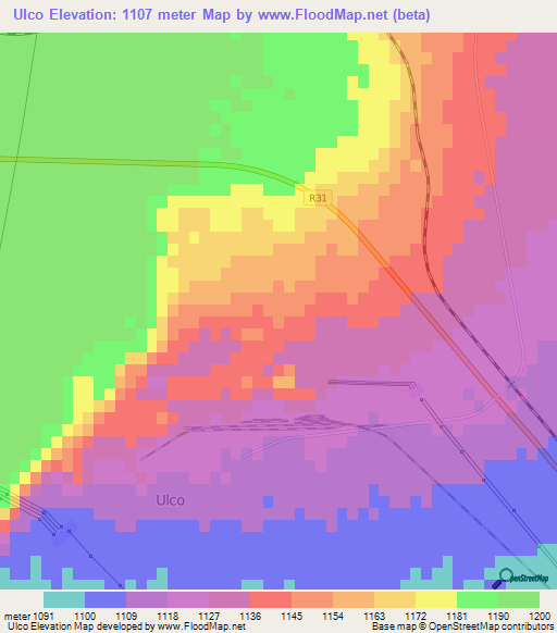 Ulco,South Africa Elevation Map