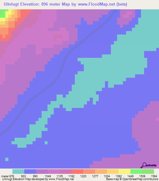 Uitvlugt,South Africa Elevation Map