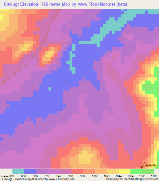 Uitvlugt,South Africa Elevation Map