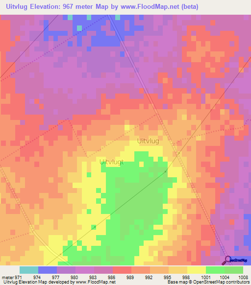 Uitvlug,South Africa Elevation Map