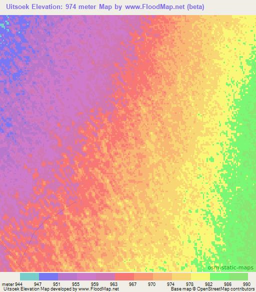 Uitsoek,South Africa Elevation Map
