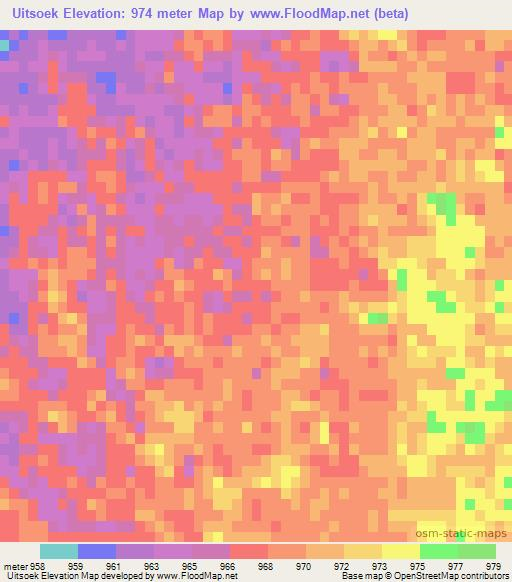 Uitsoek,South Africa Elevation Map
