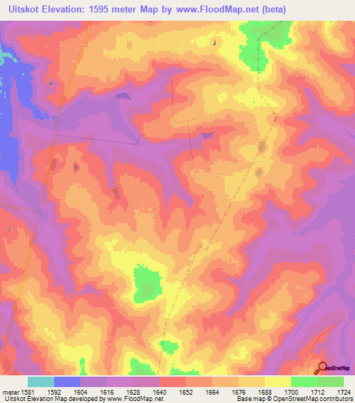 Uitskot,South Africa Elevation Map