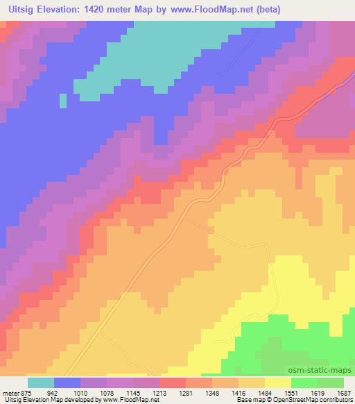 Uitsig,South Africa Elevation Map