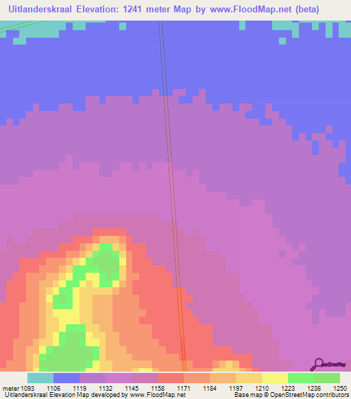 Uitlanderskraal,South Africa Elevation Map