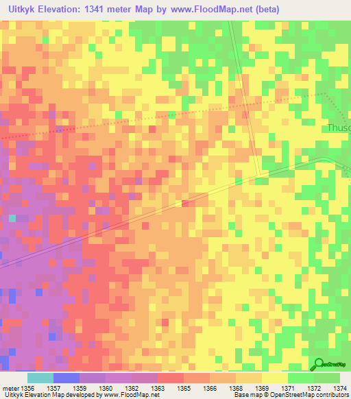 Uitkyk,South Africa Elevation Map