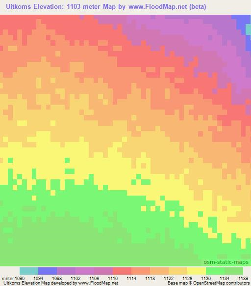 Uitkoms,South Africa Elevation Map