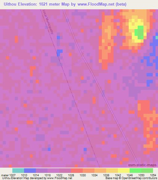 Uithou,South Africa Elevation Map