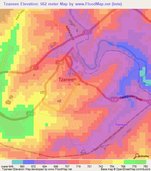 Tzaneen,South Africa Elevation Map