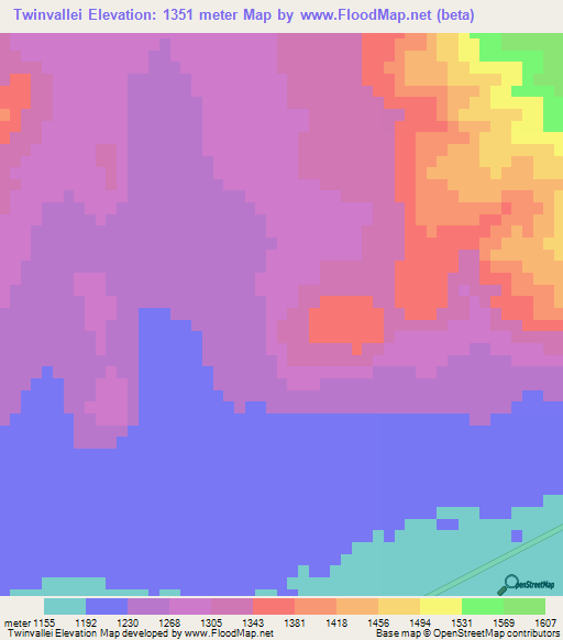 Twinvallei,South Africa Elevation Map