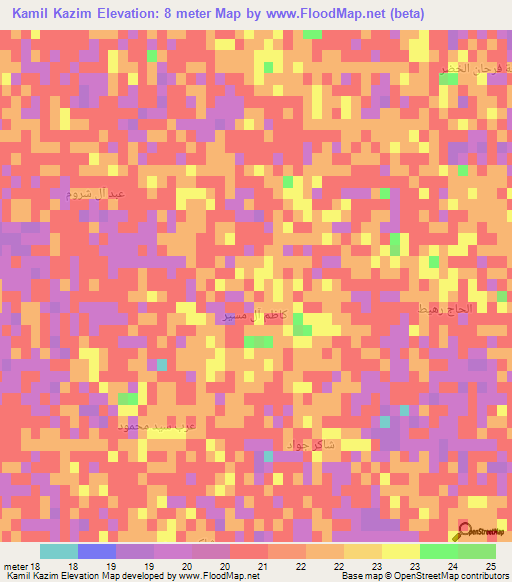 Kamil Kazim,Iraq Elevation Map