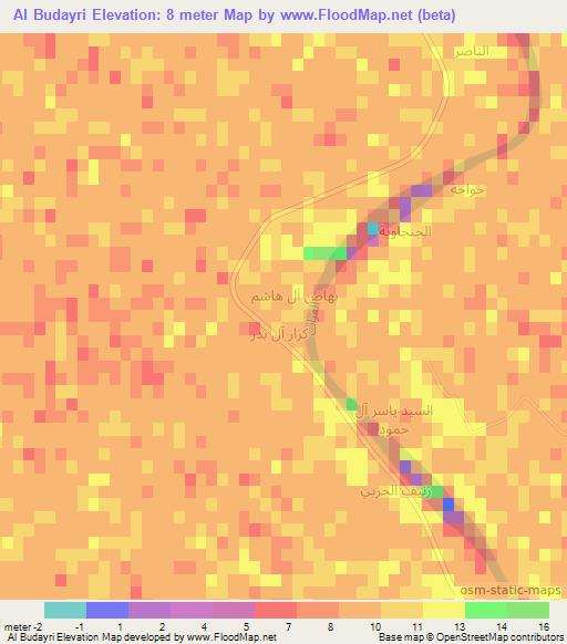 Al Budayri,Iraq Elevation Map