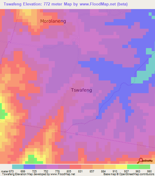 Tswafeng,South Africa Elevation Map