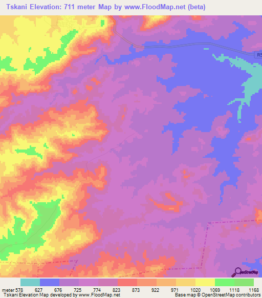 Tskani,South Africa Elevation Map