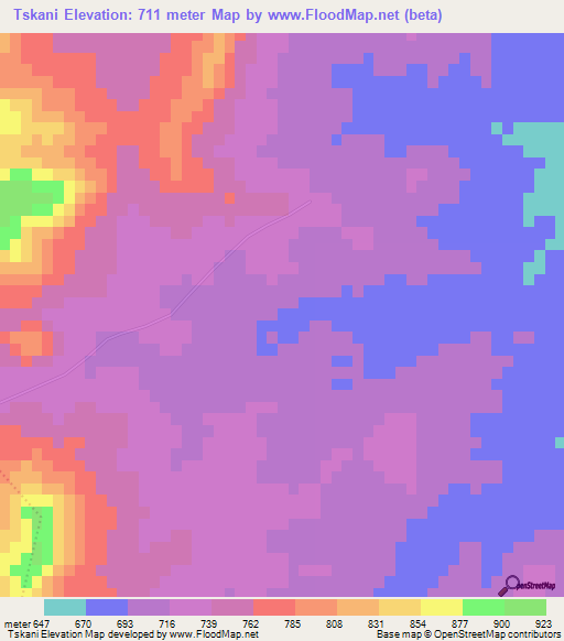 Tskani,South Africa Elevation Map