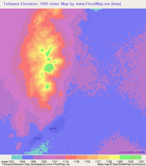 Tsilwana,South Africa Elevation Map