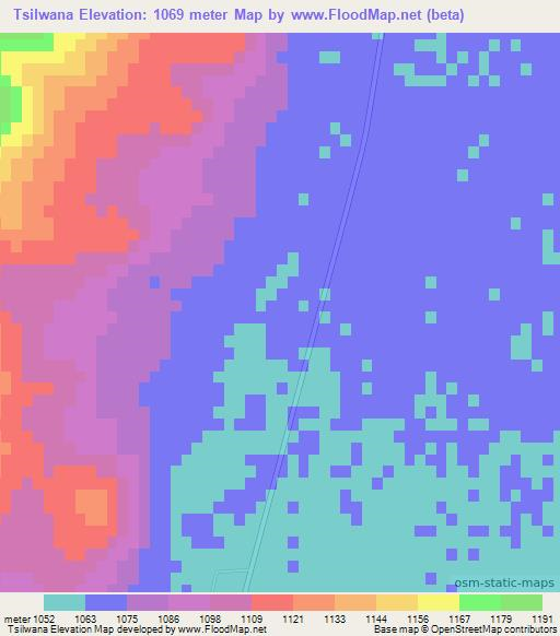 Tsilwana,South Africa Elevation Map