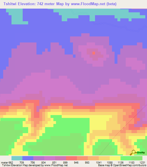 Tshitwi,South Africa Elevation Map