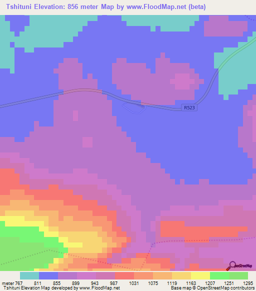 Tshituni,South Africa Elevation Map