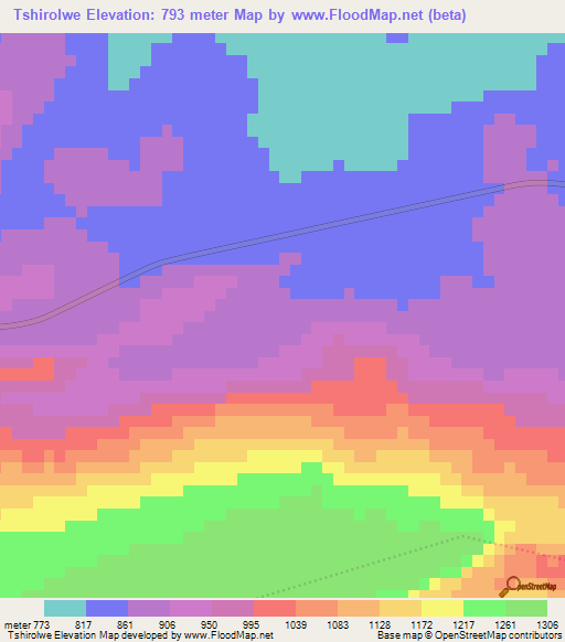 Tshirolwe,South Africa Elevation Map