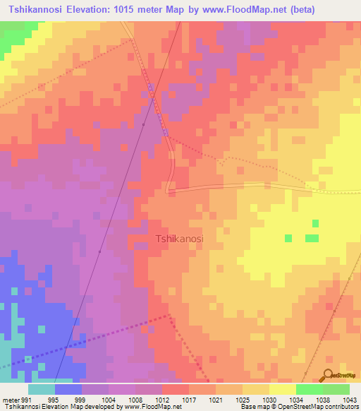 Tshikannosi,South Africa Elevation Map