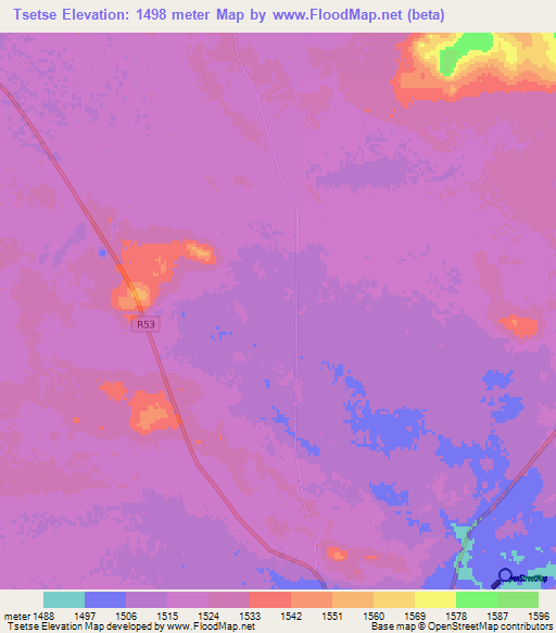 Tsetse,South Africa Elevation Map