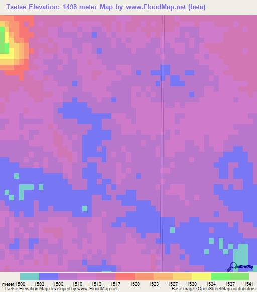 Tsetse,South Africa Elevation Map