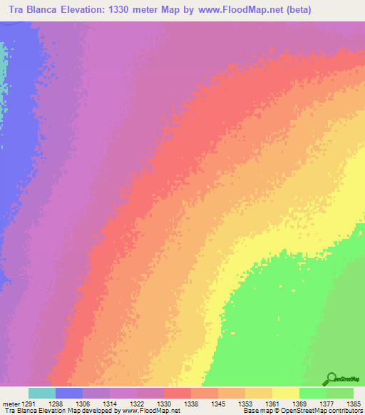 Tra Blanca,South Africa Elevation Map