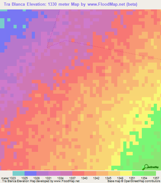 Tra Blanca,South Africa Elevation Map