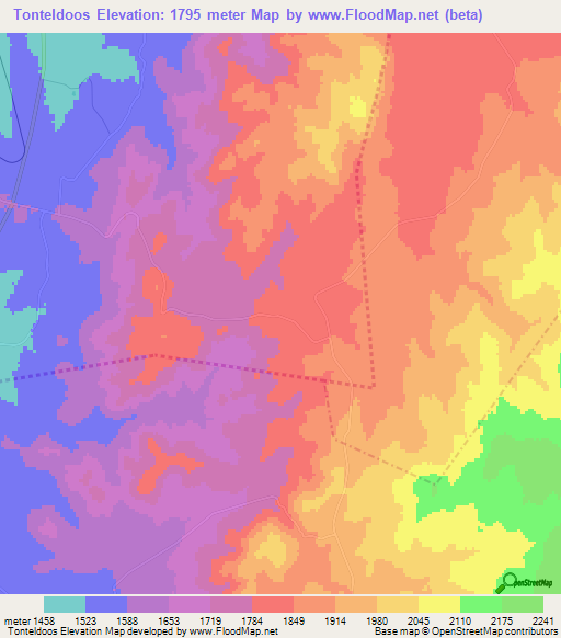 Tonteldoos,South Africa Elevation Map