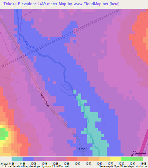 Tokoza,South Africa Elevation Map