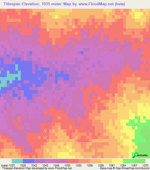 Titiespan,South Africa Elevation Map