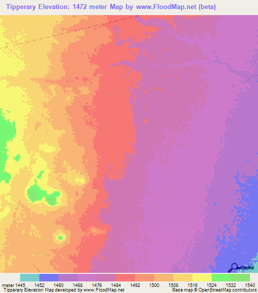 Tipperary,South Africa Elevation Map