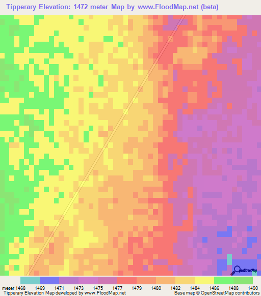 Tipperary,South Africa Elevation Map