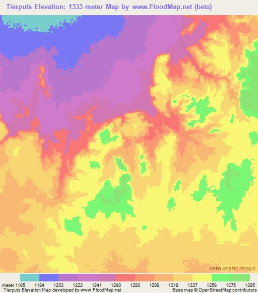 Tierputs,South Africa Elevation Map