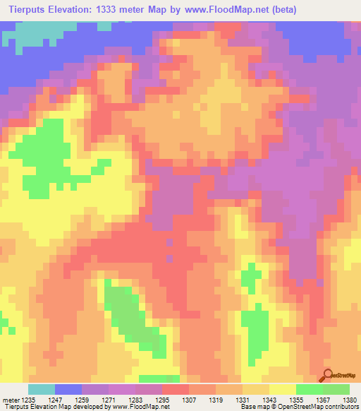 Tierputs,South Africa Elevation Map