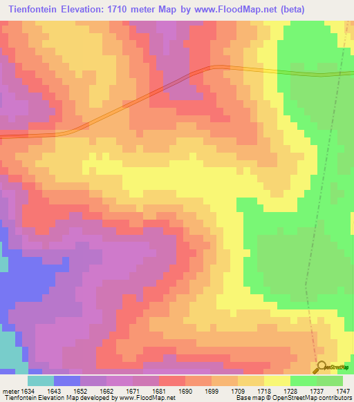 Tienfontein,South Africa Elevation Map