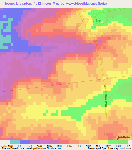 Theuns,South Africa Elevation Map