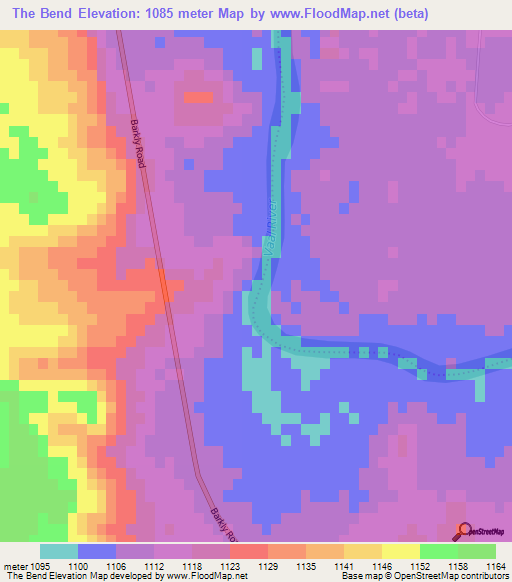 The Bend,South Africa Elevation Map